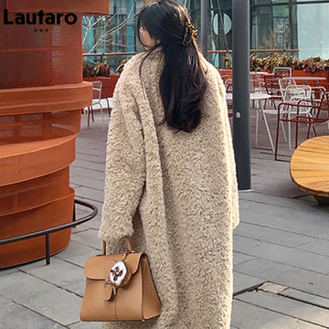 Winter Long Oversized Faux Fur Coat Women Luxury