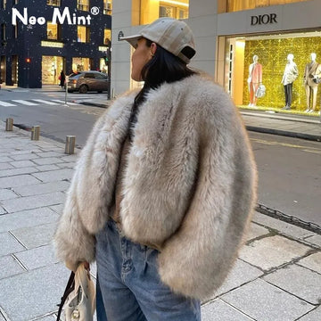 Gradient Luxe Fur Winter Jacket